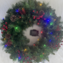 24-Inch Lighted Berry Christmas Wreath