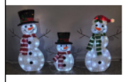 White 2D Lighted Snowman Family