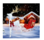 White Lighted Reindeer & Red Sleigh